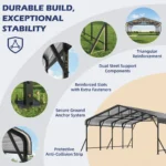 TitanShield Heavy-Duty Metal Carport with Reinforced Wind-Resistant Frame