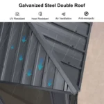 12′ x 14′ Hardtop Aluminum Gazebo with Galvanized Steel Roof & Sliding Doors — product view 5