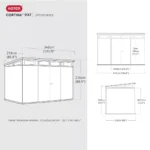 Keter Artisan 7×11 ft Pent Plastic Garden Shed with Floor & Window – Dark Grey