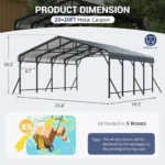 TitanShield Heavy-Duty Metal Carport with Reinforced Wind-Resistant Frame