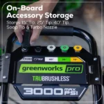 Greenworks Pro 3000-PSI 2.0-GPM Cold Water Electric Pressure Washer with 5 Spray Tips