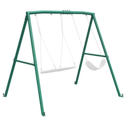 440lbs Heavy Duty A-Frame Metal Swing Set Frame with 5 Hanging Hooks for Kids, Adults, Outdoor — product view 1
