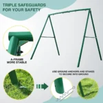 440lbs Heavy Duty A-Frame Metal Swing Set Frame with 5 Hanging Hooks for Kids, Adults, Outdoor — product view 4
