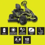 RYOBI 38 in. 100 Ah Battery Electric Rear Engine Riding Lawn Mower