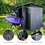 EverSafe Modern Outdoor Storage Shed – Gray Finish