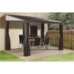 Sojag 500-9165470 10 x 12 ft. Portland No 53 Wall Gazebo Steel Roof