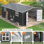 Polar Aurora Heavy-Duty Metal Outdoor Storage Shed with Ventilated Utility Design