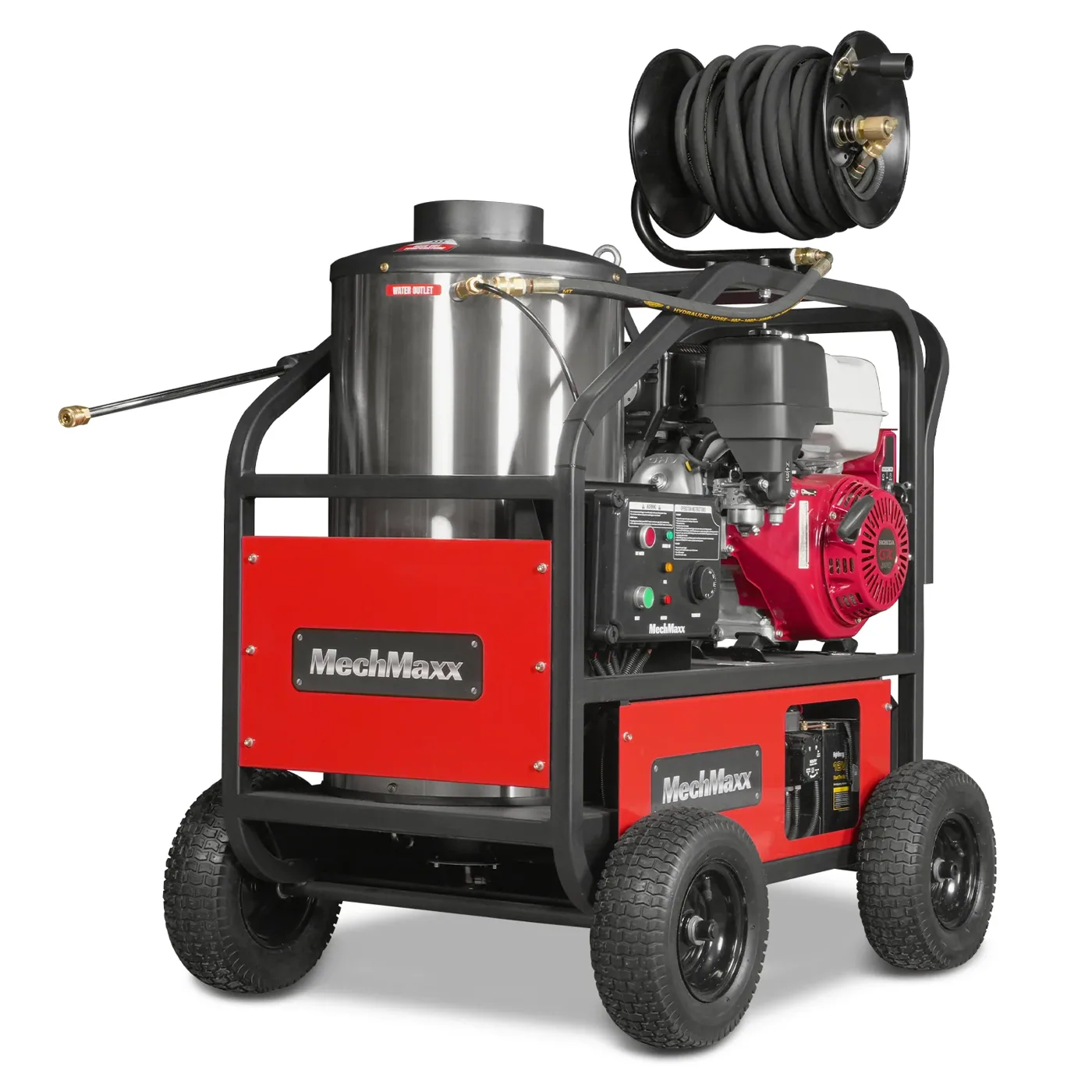 4000 PSI 4 GPM Honda E-Start Engine Hot Water Pressure Washer with Hose Reel (HPW40H) 4000 PSI 4 GPM Honda E-Start Engine Hot Water Pressure Washer with Hose Reel (HPW40H)