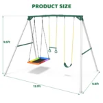 9.5′ Heavy-Duty Outdoor Porch Swing Set — product view 4