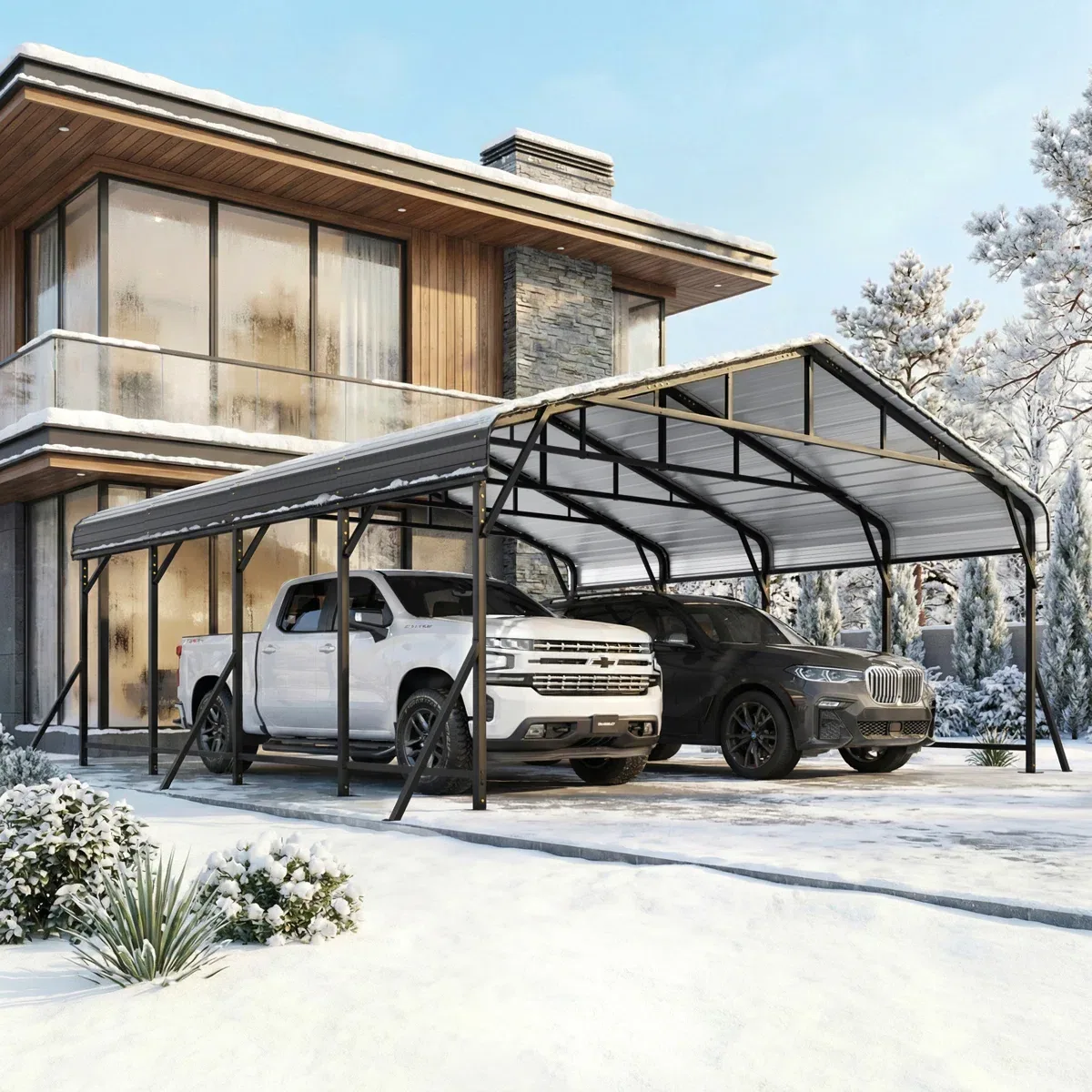 TitanShield Heavy-Duty Metal Carport with Reinforced Wind-Resistant Frame TitanShield Heavy-Duty Metal Carport with Reinforced Wind-Resistant Frame
