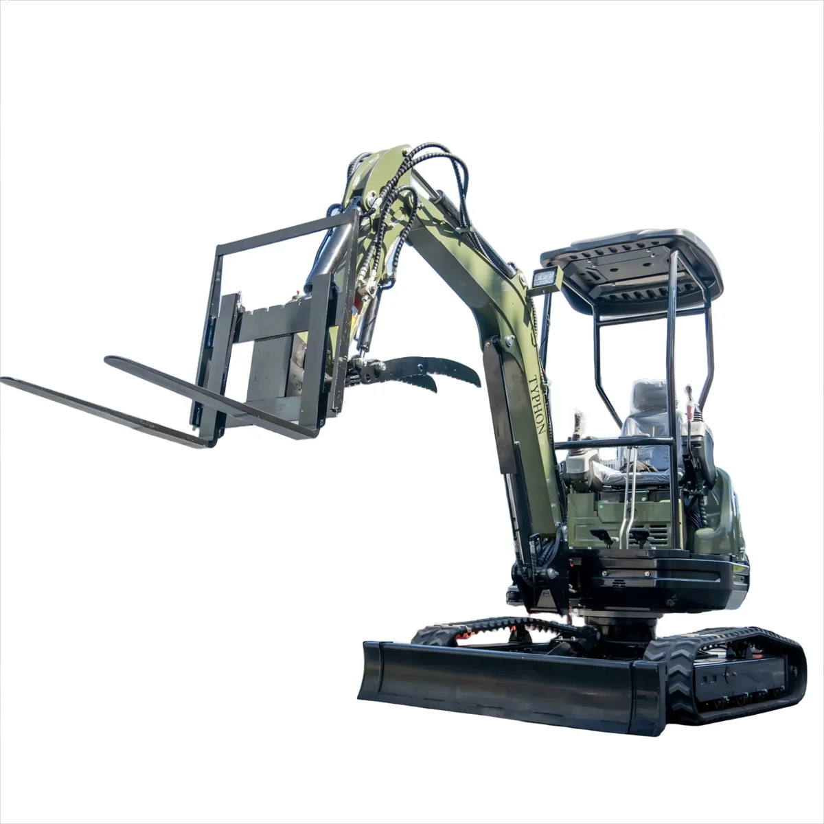 Adjustable Pallet Fork Attachment for 2.5–3 Ton Mini Excavators with Stabilizer Bar — view 1 Adjustable Pallet Fork Attachment for 2.5–3 Ton Mini Excavators with Stabilizer Bar — product view 1