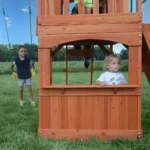 Atlantis Wooden Swing Set with Slide and Play Deck — product view 2