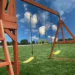 Atlantis Wooden Swing Set with Slide and Play Deck — product view 4