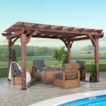 Backyard Discovery 14′ X 10′ Somerville Pergola W/ Electric – Dark Walnut DIY — product view 1