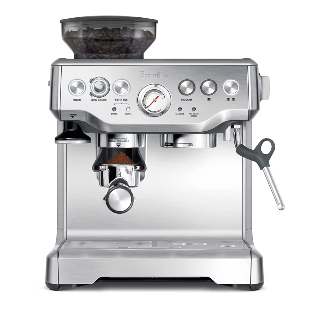 Breville Stainless Steel Barista Express Espresso Machine Light Silver BES870XL: 15 Bars Pressure, Milk Frother, Grinder — view 1 Breville Stainless Steel Barista Express Espresso Machine Light Silver BES870XL: 15 Bars Pressure, Milk Frother, Grinder — product view 1