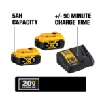 DEWALT 20V MAX Lithium-Ion 6.0Ah and 4.0Ah Battery and Charger Starter Kit