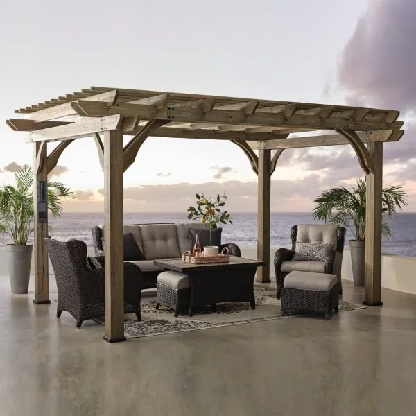 14×10 Somerville Pergola – Barnwood Stain 14×10 Somerville Pergola – Barnwood Stain