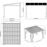 Sojag 500-9165470 10 x 12 ft. Portland No 53 Wall Gazebo Steel Roof