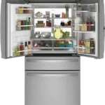 GE Profile 27.9 cu ft Smart Fingerprint Resistant French Door Refrigerator, Stainless Steel — product view 3