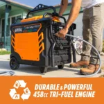 Genmax 11000-W Portable TRI Fuel Gas Inverter Generator Remote Start CO Sensor™ — product view 5