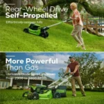 Greenworks 60V 21″ Brushless Self-Propelled Battery Powered Lawn Mower + (2) 4.0Ah Batteries & Dual Port Charger — product view 4