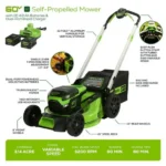 Greenworks 60V 21″ Brushless Self-Propelled Battery Powered Lawn Mower + (2) 4.0Ah Batteries & Dual Port Charger — product view 5