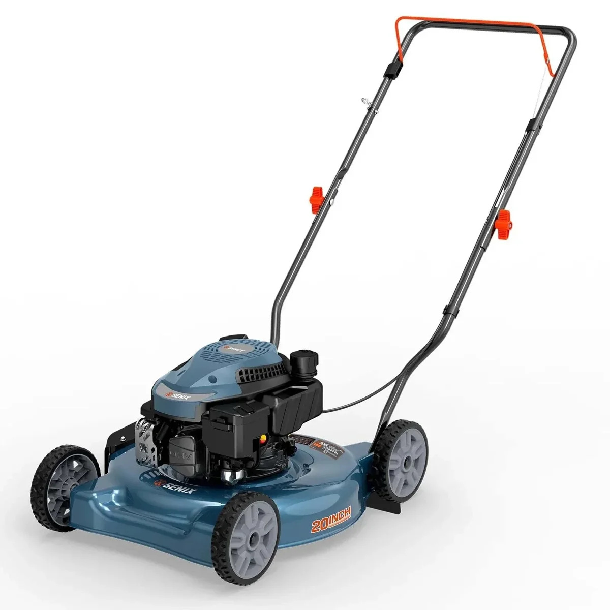 Senix 20″ 144cc 4-Cycle Gas Push Lawn Mower with Side Discharge LSPG-L4 — view 1 Senix 20″ 144cc 4-Cycle Gas Push Lawn Mower with Side Discharge LSPG-L4 — product view 1