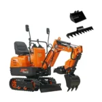 YARDMAX Mini Excavator with Claw Grading Bucket & Rake — product view 1
