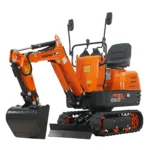 YARDMAX Mini Excavator with Claw Grading Bucket & Rake — product view 3